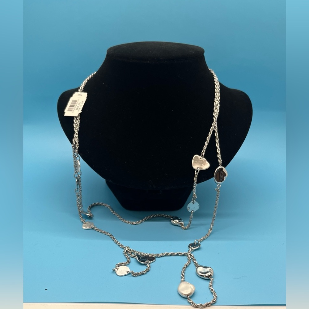 #0153  Chico’s 2 layered silver tone necklace